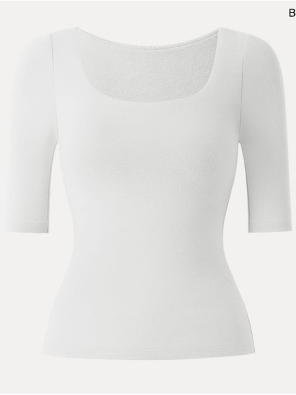 OGL LiteWarm Essential Square Neck Elbow Length Sleeve Bra Top